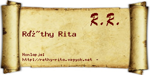 Réthy Rita névjegykártya