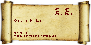 Réthy Rita névjegykártya