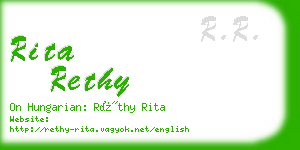 rita rethy business card